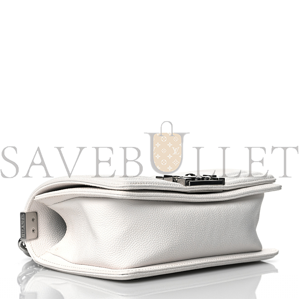 Ch*el caviar quilted small boy flap white (20*12*6cm)